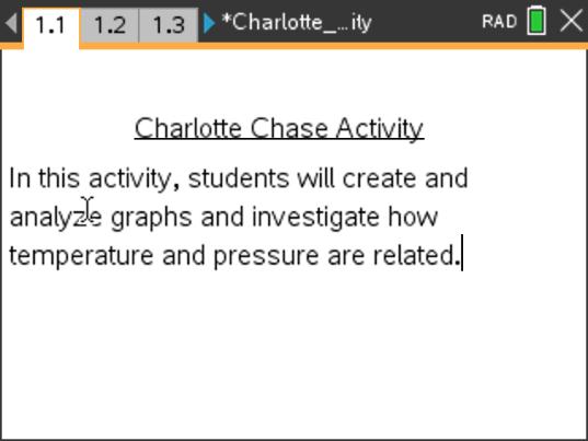 Charlotte Chase Activity