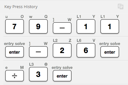 TI-84 Plus CE key press histroy